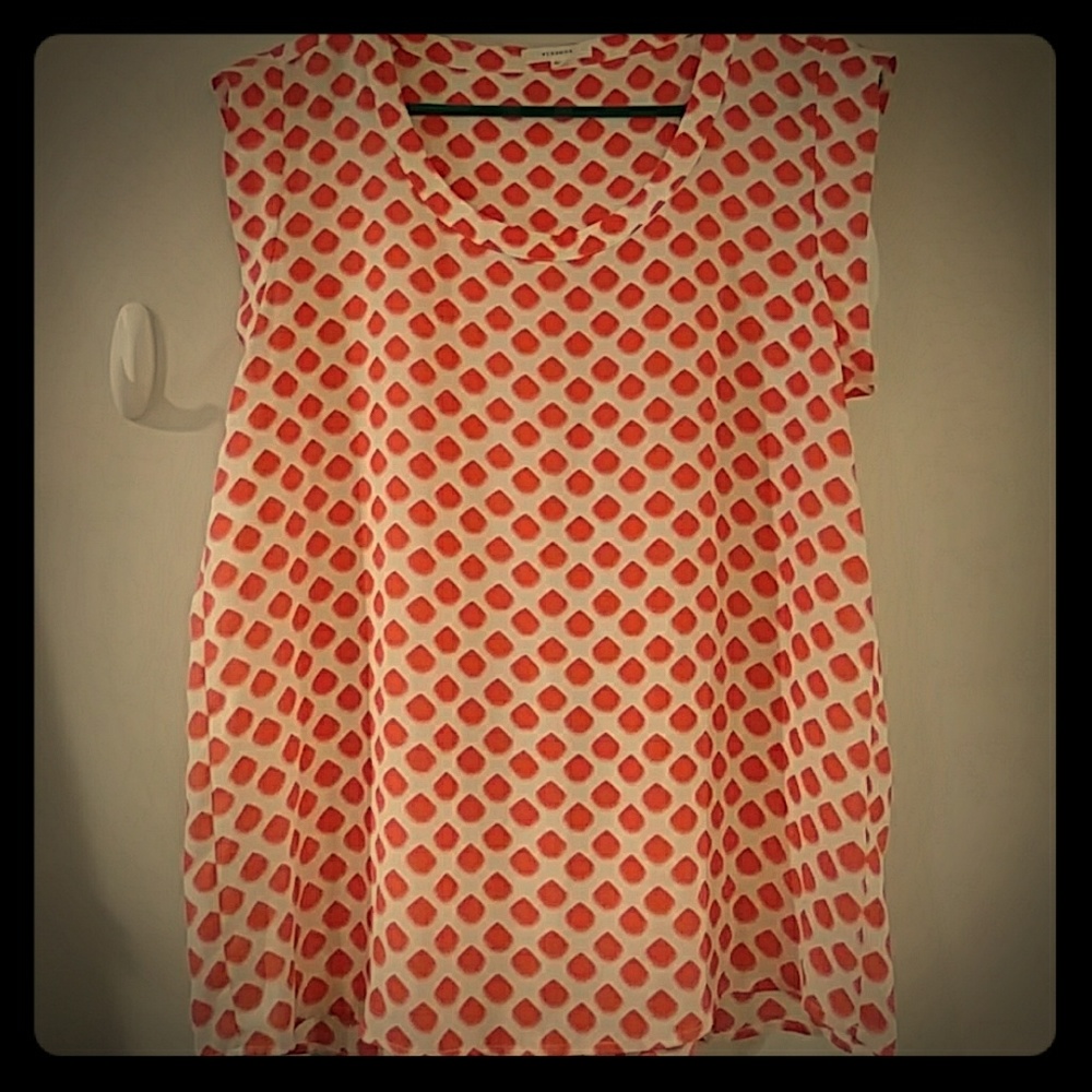 Orange and white blouse